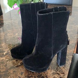 Black Velvet Platform Boots size 6